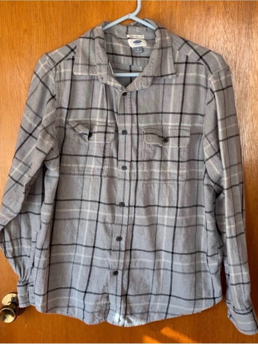 Old Navy Gray Plaid Button-Front Shirt
